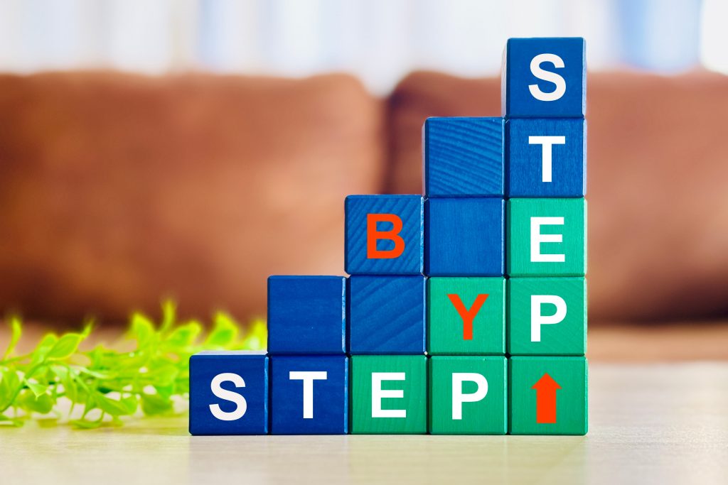step by step cubes concept
